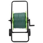 vidaXL Chariot enrouleur vert et jeu de raccords de tuyaux 1 27cm 50 m