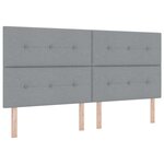 Lit à ressorts vidaXL avec matelas en gris clair  200x200 cm  tissu