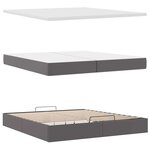 VidaXL Cadre de lit ottoman avec matelas gris 200x200 cm similicuir