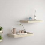 vidaXL Étagères murales flottantes 2 Pièces chêne 40x23x3 8 cm MDF