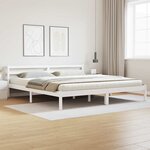 vidaXL Cadre de lit Blanc 220 x 200 cm Bois massif en pin