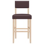 vidaXL Chaises de bar lot de 2 bois massif d'hévéa et similicuir