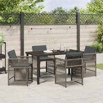 vidaXL Ensemble de salle à manger pour jardin 5 Pièces Gris polyrotin