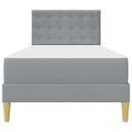 vidaXL Cadre de lit avec matelas Gris clair 90 x 190 cm Tissu