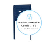 Bloc collectif leabox.com  2x2  grade 3  simple face  Extérieur  fixation sur pieds à sceller  Bleu Saphir RAL 5003 finition brillante