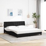 vidaXL Cadre de lit sans matelas noir 180x200 cm tissu