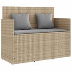 vidaXL Banc de jardin avec coussins beige résine tressée