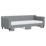 vidaXL Lit de jour avec gigogne et matelas gris clair 80x200 cm tissu