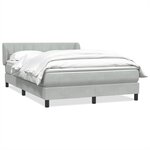 vidaXL Sommier à lattes de lit et matelas gris clair 160x220cm velours