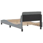 vidaXL Cadre de lit Dover gris clair 100x200 cm tissu