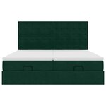 vidaXL Cadre de lit ottoman avec matelas vert foncé 160x200 cm velours
