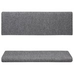 vidaXL Tapis d'escalier 15 Pièces Tissu aiguilleté 65x21x4 cm Gris clair