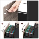 Caisson de bureau avec 2 tiroirs verrouillables meuble de rangement de bureau avec roulettes 41 x 44 x 66 cm compartiment ouvert cadre en acier style industriel gris 12_0004811