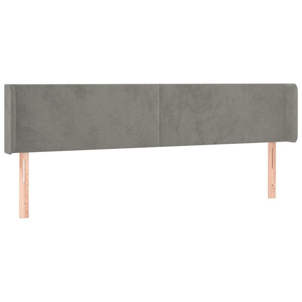 vidaXL Tête de lit avec oreilles Gris clair 183x16x78/88 cm Velours