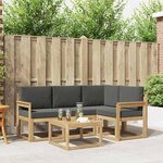 vidaXL Ensemble de canapés d'extérieur 5 pc Blanc et anthracite