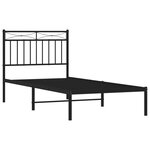 vidaXL Cadre de lit métal avec tête de lit noir 90x190 cm