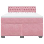 vidaXL Sommier à lattes de lit avec matelas Rose 140x190 cm Velours