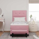 vidaXL Lit à ressorts avec matelas Rose 80 x 200 cm Velours