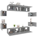 vidaXL Ensemble de meubles TV 8 Pièces Sonoma gris Bois d'ingénierie