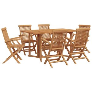 vidaXL Ensemble de salle à manger pour jardin 7 Pièces Marron