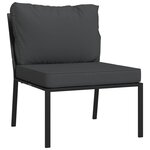 Salon de jardin meuble d'extérieur ensemble de mobilier 5 pièces avec coussins gris acier 02_0016379