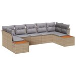 vidaXL Ensemble de canapé de jardin 7 Pièces beige et gris clair