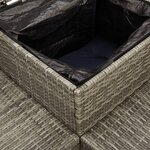 vidaXL Canapé de jardin avec table et coussins en forme de L gris