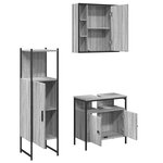 vidaXL Ensemble d'armoires de salle de bain 3 Pièces sonoma gris