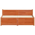 vidaXL Cadre de lit Marron cire 120 x 200 cm Bois massif en pin