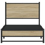 vidaXL Cadre de lit en métal sans matelas chêne sonoma 75x190 cm