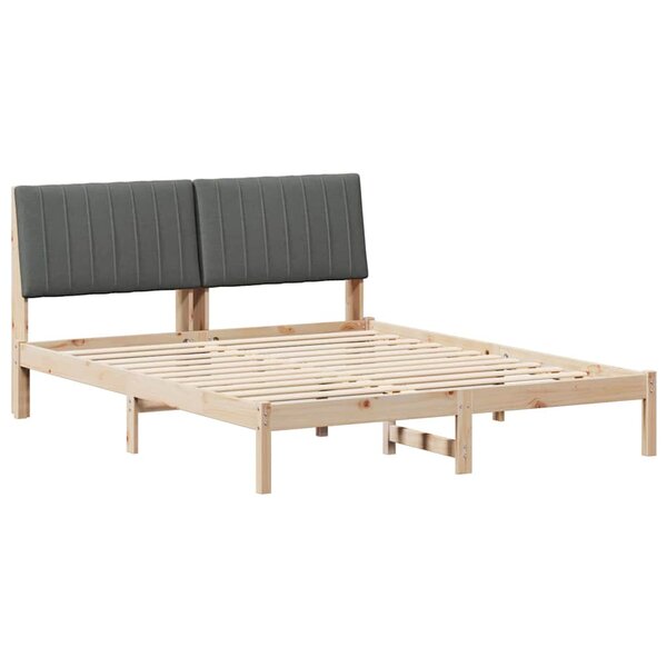 vidaXL Cadre de lit avec tête de lit Marron 150 x 200 cm Pin massif