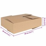 vidaXL Boîte Pliable 50 Pièces Naturel 40 x 30 x 10 cm Carton
