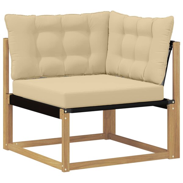 vidaXL Canapé d'angle extérieur Bois d'Acacia Massif Blanc