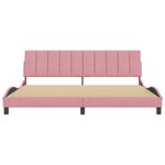 vidaXL Cadre de lit avec tête de lit Rose 200x200 cm Velours