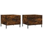vidaXL Tables basses 2 Pièces chêne fumé 50x50x40 cm bois d'ingénierie