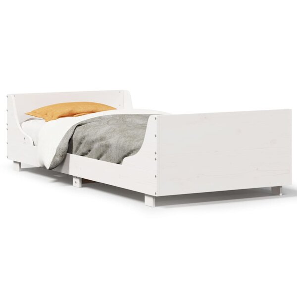 vidaXL Cadre de lit sans matelas blanc 90x190 cm bois de pin massif