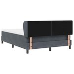 Lit à ressorts vidaXL avec matelas gris foncé 140x200 cm en velours