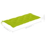 vidaXL Banc de jardin pliable avec coussin 118 cm Bambou