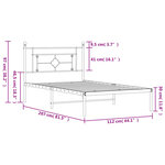 vidaXL Cadre de lit métal sans matelas avec tête de lit noir 107x203cm
