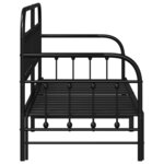 Cadre de lit jour vidaXL avec lit d'appoint Noir 80x200 cm en acier
