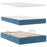 vidaXL Lit de Rangement avec matelas Bleu foncé 120 x 200 cm Velours