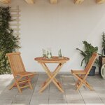 vidaXL Set de bistro de jardin pliant en 3 pièces en bois d'acacia massif