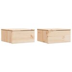 vidaXL Table de chevet avec tiroir 2 Pièces Marron 37 x 35 x 18 5 cm
