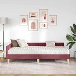 vidaXL Cadre de lit d'angle avec matelas 2 pc Bordeaux 100 x 200 cm
