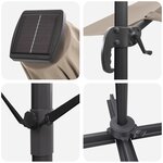 vidaXL Parasol déporté Roma avec LEDs taupe  352x251x265 cm  en aluminium