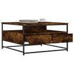 vidaXL Table basse chêne fumé 80x80x45 cm bois d'ingénierie