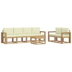 vidaXL Ensemble de canapés d'extérieur 7 Pièces Blanc et crème