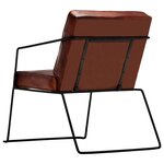 vidaXL Fauteuil Marron foncé Cuir véritable