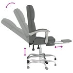 vidaXL Fauteuil de massage inclinable de bureau Gris foncé Tissu