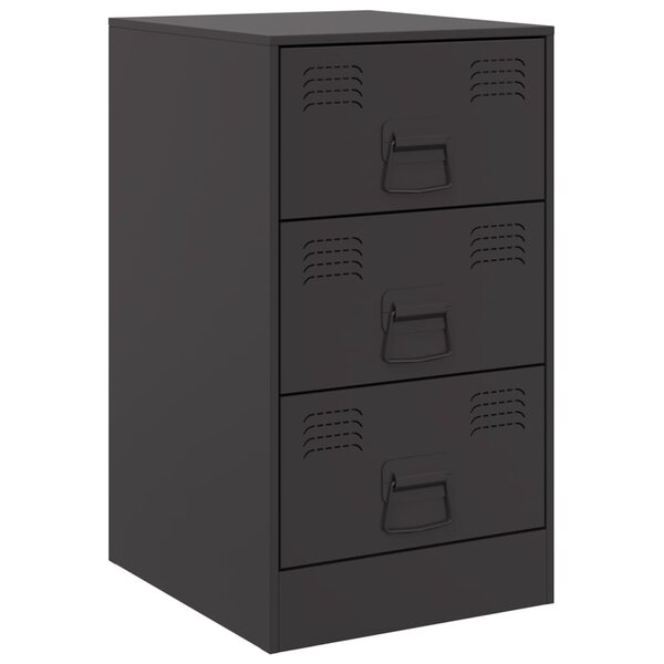 vidaXL Table de chevet noir 34 5x39x62 cm acier